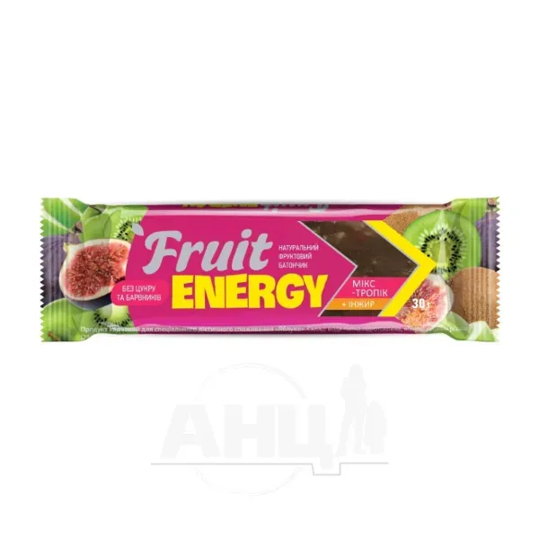 Батончик фруктовый Fruit Energy тропический микс + инжир 30 г