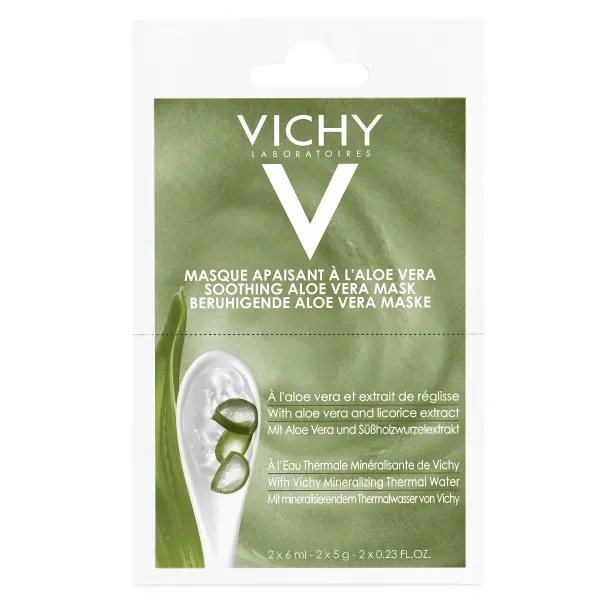 Заспокійлива маска Vichy з алое для шкіри обличчя схильної до сухості та стягнутості 2 х 6 мл