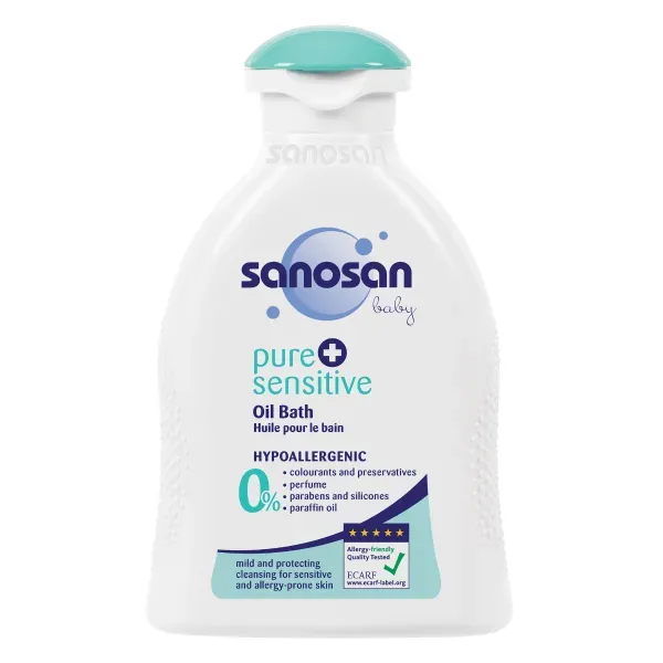 Дитяче гіпоалергенна олія Sanosan Pure & Sensitive для купання 200 мл