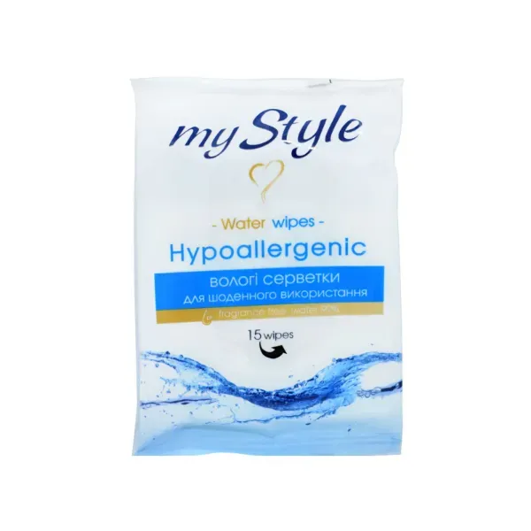 Вологі серветки My Style гіпоалергенні 99% води №15