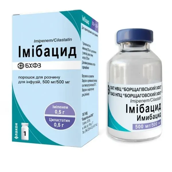 Імібацид порошок для розчину для інфузій 500 мг/500 мг флакон №1