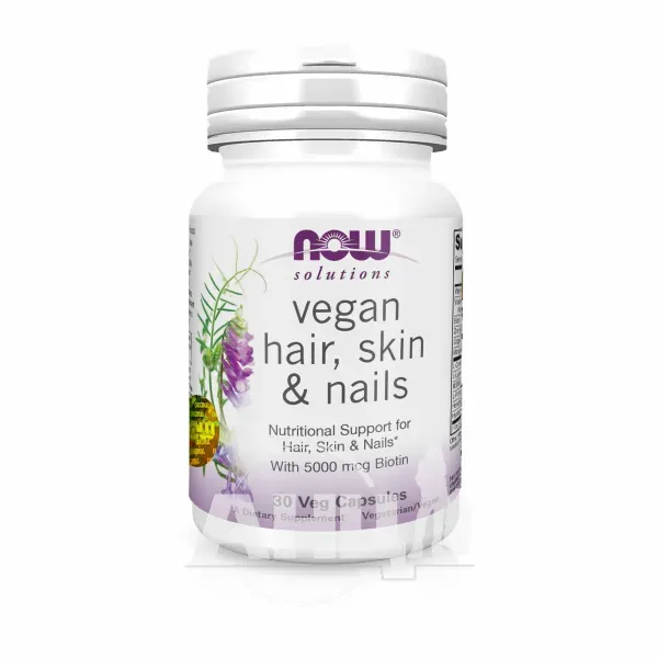 Дієтична добавка NOW Vegan Hair, Skin & Nails капсули №30