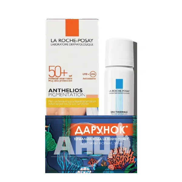 Солнцезащитный крем для лица La Roche-Posay Anthelios тонирующий SPF50+ 50 мл + подарок