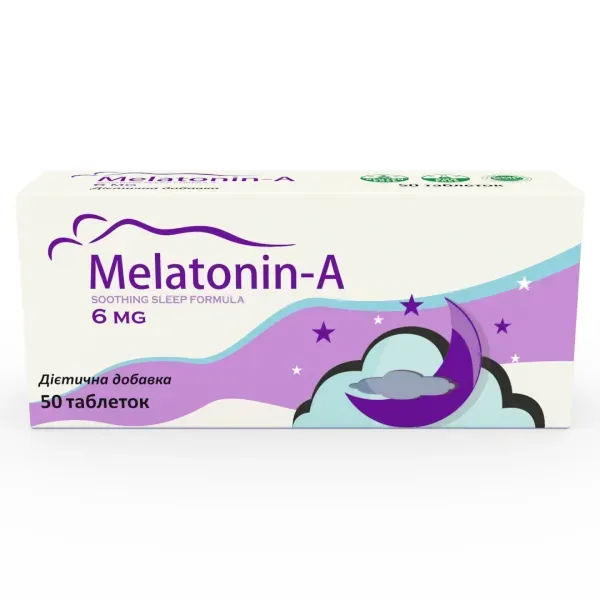 Мелатонін-А Melatonin-A 6 мг таблетки №50