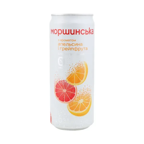 Вода мінеральна Моршинська слабогазована апельсин грейпфрут 0,33 л
