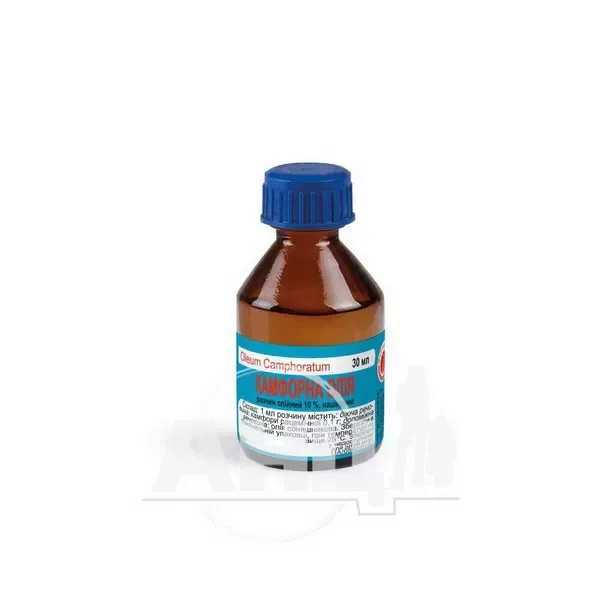 Камфорна олія розчин олійний для зовнішнього застосування 10 % флакон 30 мл