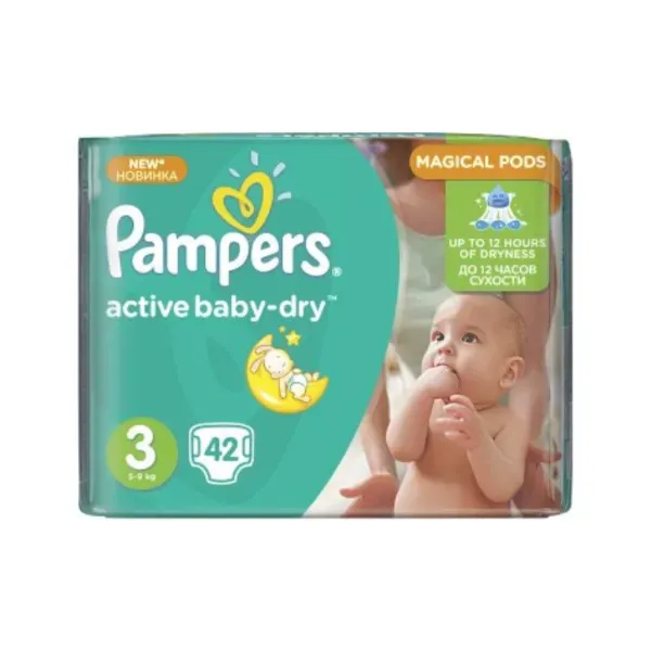 Підгузки Pampers Active Baby-Dry Midi 3 5-9кг №42