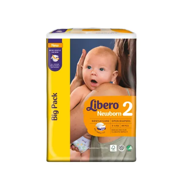 Подгузники детские Libero Newborn 2 3-6кг №88