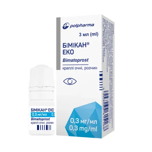 Бімікан Еко краплі очні розчин 0,3 мг/мл флакон-крапельниця 3 мл