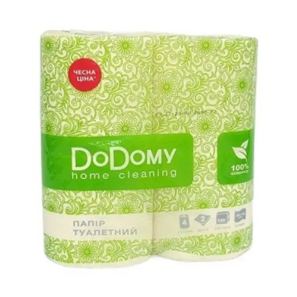 Туалетная бумага DoDomy белая 2-х слойная рулон №4