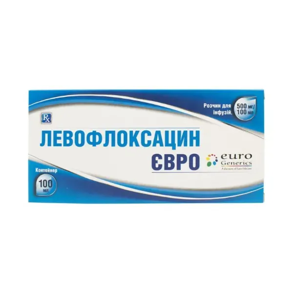 Левофлоксацин раствор для инфузий 500 мг/100 мл контейнер пвх 100 мл №1