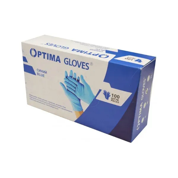 Перчатки  Optima Gloves смотровые нестерильные нитрил L без пудры №50