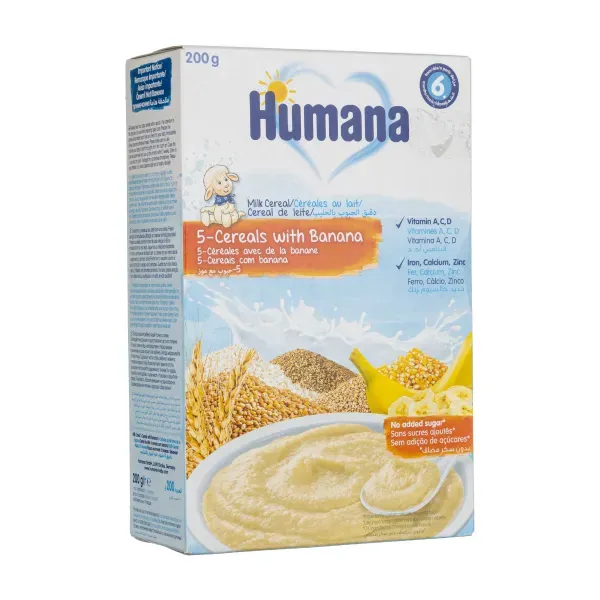 Молочна каша Humana 5 злаків з бананом 200 г