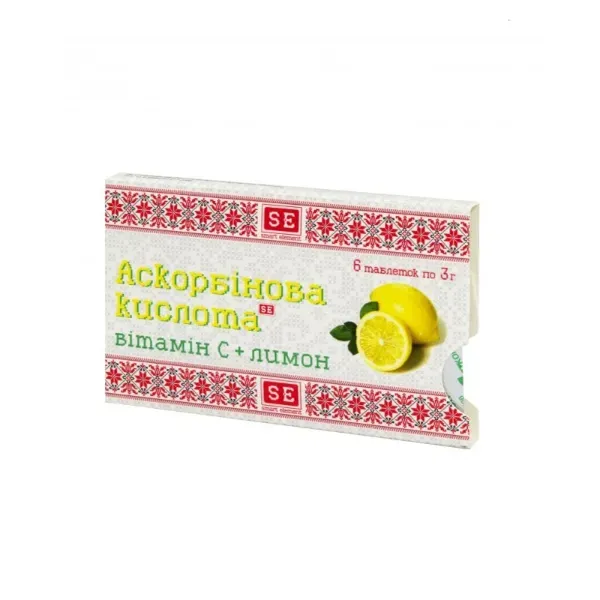 Вітамін-ка з аскорбіновою кислотою таблетки лимон 3 г №6