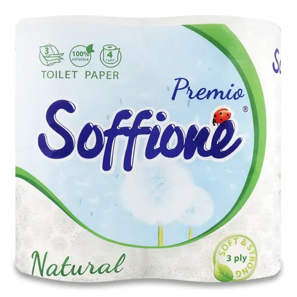Туалетная бумага Soffione белая трехслойная №4