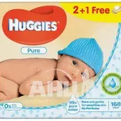 Серветки вологі дитячі Huggies Elite Soft Pure №168 (56*3)