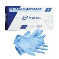 Перчатки смотровые нитриловые без пудры нестерильные MP MedPlast размер М пара