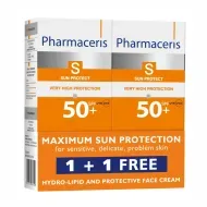 Крем для лица гидролипидный Pharmaceris S солнцезащитный SPF 50 1+1