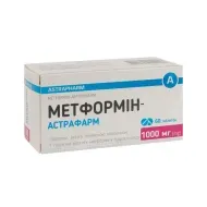 Метформин-Астрафарм таблетки покрытые пленочной оболочкой 1000 мг блистер №60