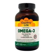 Жирні кислоти Country Life Omega-3 (Омега-3 риб'ячий жир) 1000 мг №100