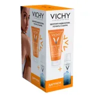 Солнцезащитный крем Vichy Capital Ideal Soleil Velvety Cream Complexion SPF 50+ для лица 50 мл  + Термальная вода 50 мл