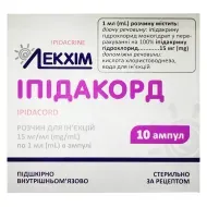 Іпідакорд розчин для ін'єкцій 15 мг/мл ампули 1 мл №10
