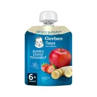 Пюре Gerber яблуко банан полуниця з 6-ти місяців 90 г