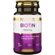 Вітаміни Novel Новел Біотин 5000 мкг таблетки жувальні з тропічним смаком №60
