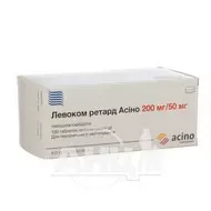 Левоком ретард Асіно таблетки пролонгованої дії 200 мг/ 50 мг №100