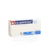 Ко-Диротон таблетки 20 мг + 12,5 мг №30