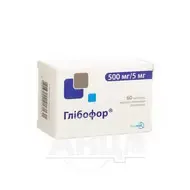 Глибофор таблетки покрытые пленочной оболочкой 500 мг + 5 мг блистер №60