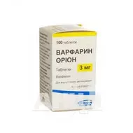Варфарин Оріон таблетки 3 мг №100