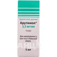 Арутимол капли глазные 2,5 мг/мл флакон-капельница 5 мл
