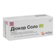 Диокор Соло 80 таблетки покрытые пленочной оболочкой 80 мг блистер №30