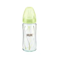 Бутылочка Nuk стеклянная с силиконовой соской 240 мл размер 1