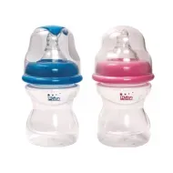 Бутылочка фигурная с широким горлом для кормления Lindo Premium А24 с силиконовой соской 120 мл