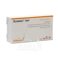 Ензикс дуо таблетки 10 мг (30) + 2,5 мг (15) комбі-упаковка №45