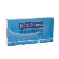 Пластир медичний бактерицидний Dr.House тканий 7,2 см х 2,5 см
