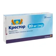 Крестор таблетки покрытые оболочкой 20 мг №28