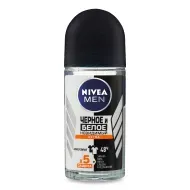 Дезодорант кульковий для чоловіків Nivea чорне і біле невидимий 50 мл