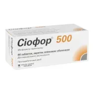 Сіофор 500 таблетки вкриті оболонкою 500 мг №60