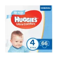 Подгузники детские гигиенические Huggies Ultra Comfort 4 boy №66