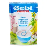 Каша Bebi Premium молочная пшеничная с яблоком и бананом 200 г
