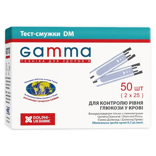 Тест-смужки для глюкометрів Gamma DM №50