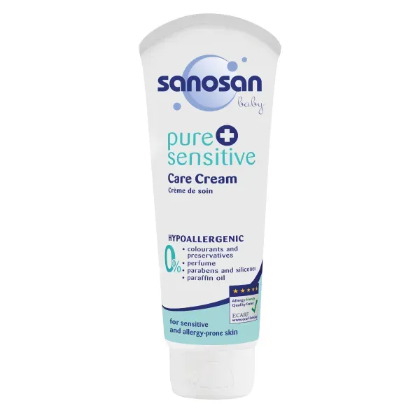 Дитячий гіпоалергенний крем Sanosan Pure & Sensitive для догляду за обличчям та тілом 100