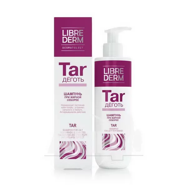 Шампунь Librederm Дьоготь для волосся будь-якого типу та очищення шкіри від жиру та лупи 250 мл