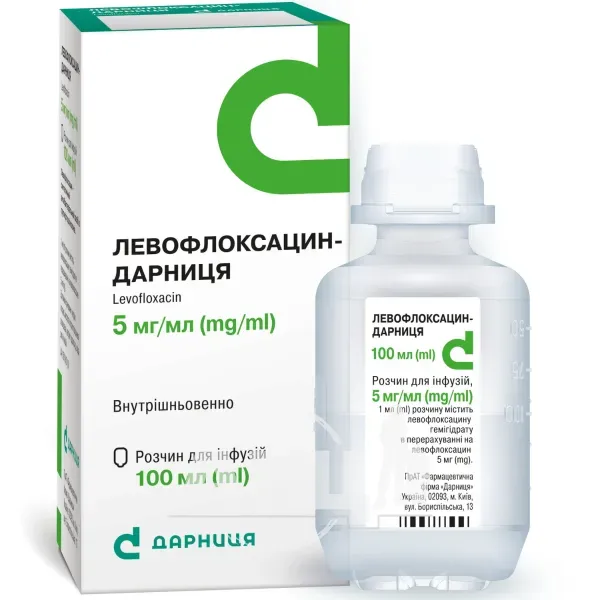 Левофлоксацин-Дарниця розчин для інфузій 500 мг флакон 100 мл №1