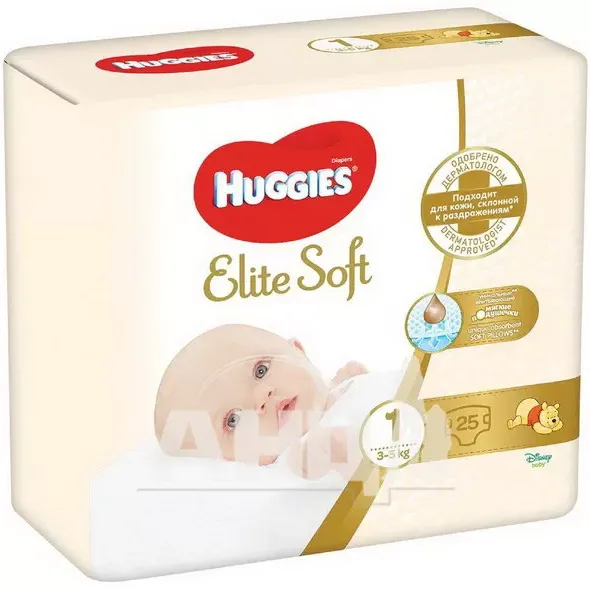Підгузки дитячі гігієнічні Huggies Elite Soft розмір 1 №25