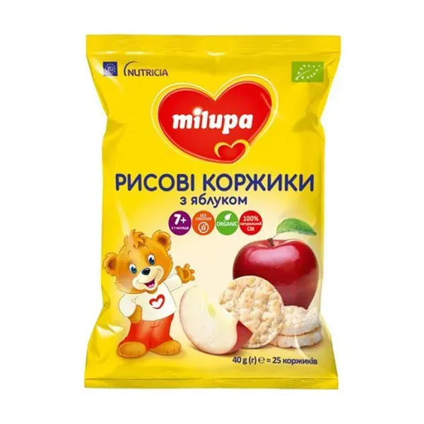 Рисовые коржики Milupa яблоко 40 г
