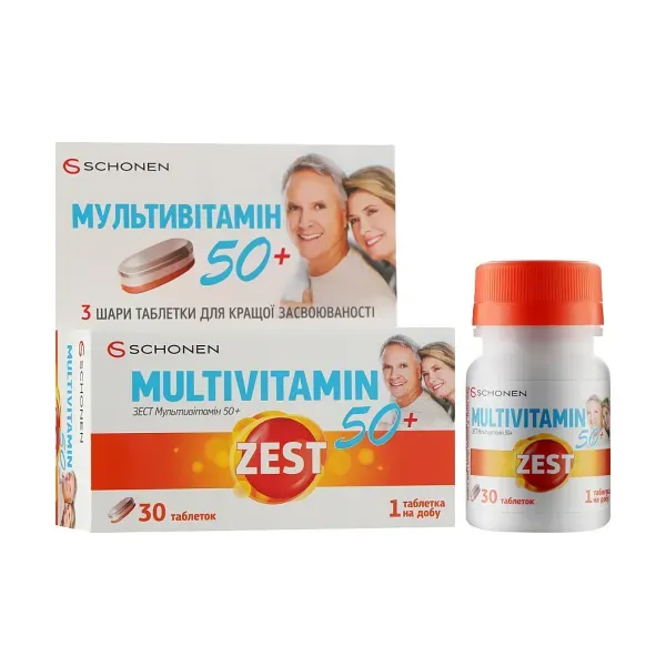 Зест мультивітамін 50+ таблетки №30
